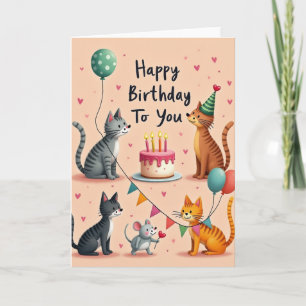 Cartão de Festa de Felino Alegre