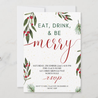 Cartão de Festa de Natal de Férias