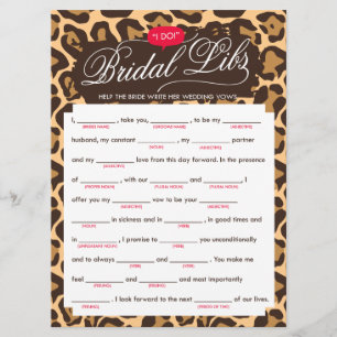 Cartão de Festa de solteira de Bridal Libs (leopa