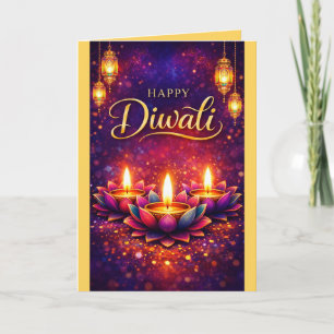 Cartão de Festival de Celebração Diwali Personaliz