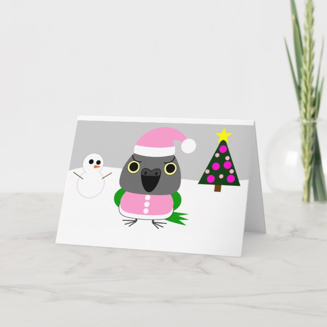 Cartão De Festividades オウム パロットSenegal parrot as Santa for Christmas (Frente)