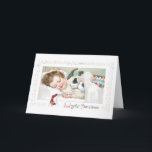 Cartão De Festividades 034 Vintage Christmas Card Sleeping Child Boy Toys<br><div class="desc">This year, send your loved ones Christmas cards that will be cherished forever. This wholesome card features a lovely vintage design from a real card from the good old days. This card is completely customizable and blank on the inside giving you plenty of space to write your personalized message! Put...</div>