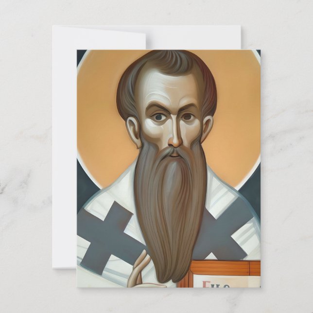 Cartão De Festividades 1º de janeiro Rua Basil's Day (Frente)