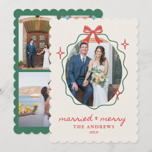 Cartão De Festividades 1º Natal Casado 4 Foto Casamento Arco Vermelho