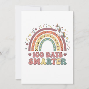 Cartão De Festividades 100 Dias Crianças Mais Inteligentes Meninas Unicór