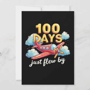 Cartão De Festividades 100 dias simplesmente voaram de avião 100 dias de