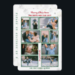 Cartão De Festividades 10 Fotos - Letra Collage - Cute Elegante Personali<br><div class="desc">Cartão de colagem artístico, elegante e bonito da família de Natal com dez imagens personalizadas, e os textos "Feliz Natal" "e Feliz ano novo 20YY" "Em gratidão" "Sam, Jean & Joanna Jacobson" (certifique-se de personalizar o ano e os nomes!). Com um leve e moderno esprinkle de flocos de neve brancos...</div>
