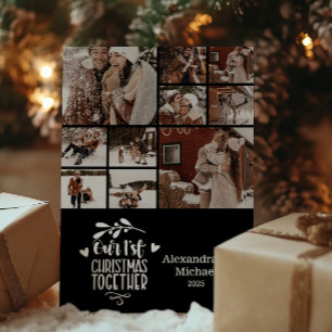 Cartão De Festividades 10 fotos minimalistas do primeiro Natal juntos