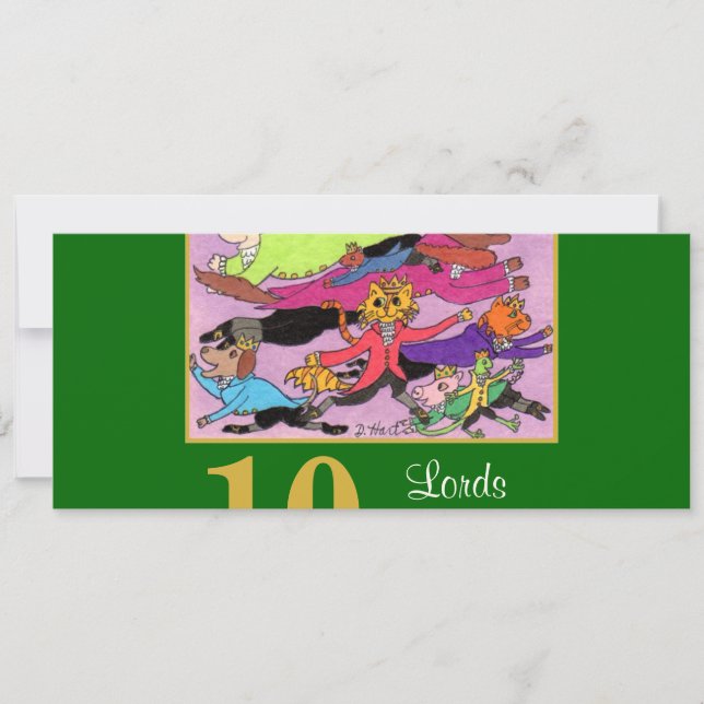 Cartão De Festividades 10 Lordes um Salto de Bichos de Foguete (Frente)