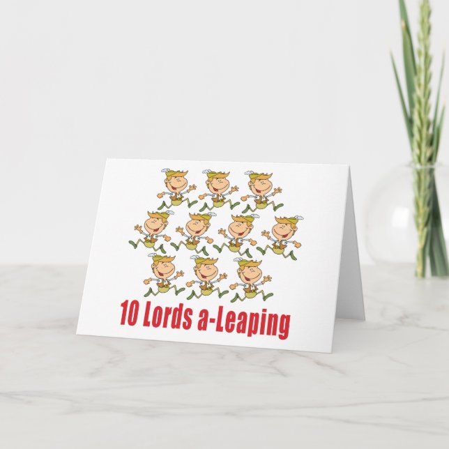 Cartão De Festividades 10 Lords a-Leaping Card (Frente)
