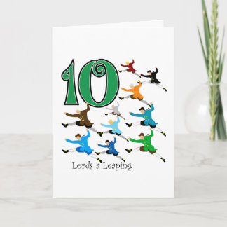Cartão De Festividades 10 senhores Leaping
