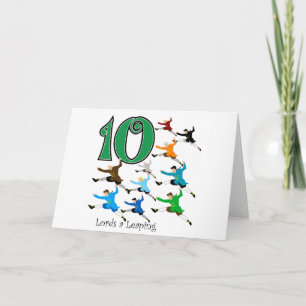 Cartão De Festividades 10 senhores Leaping