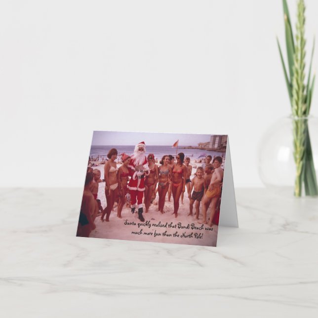 Cartão De Festividades 11306154, Papais noeis escolhem Bondi (Frente)