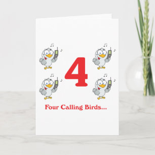 Cartão De Festividades 12 days four calling birds