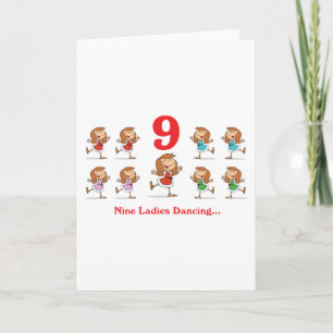 Cartão De Festividades 12 days nine ladies dancing