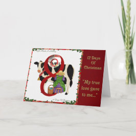 Cartão De Festividades 12 Days of Christmas Eight Maids A Milking