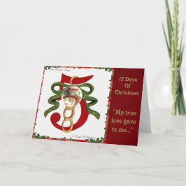 Cartão De Festividades 12 Days of Christmas Five Golden Rings