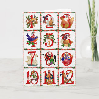 Cartão De Festividades 12 Days Of Christmas Quilt Print Gifts