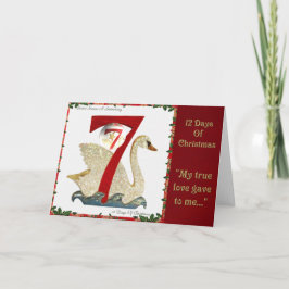 Cartão De Festividades 12 Days of Christmas Seven Swans A Swimming