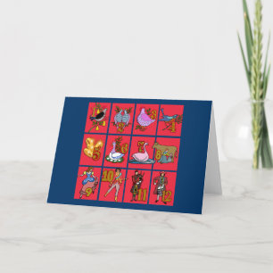 Cartão De Festividades 12 Days of Christmas T-shirts, Apparel, Gifts