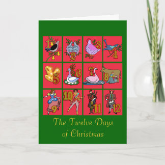 Cartão De Festividades 12 Days of Christmas T-shirts, Apparel, Gifts