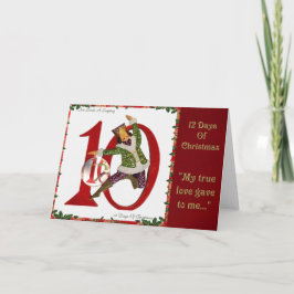 Cartão De Festividades 12 Days of Christmas Ten Lords A Leaping