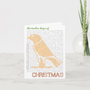 Cartão De Festividades 12 Days Of Christmas Word Search Card 1