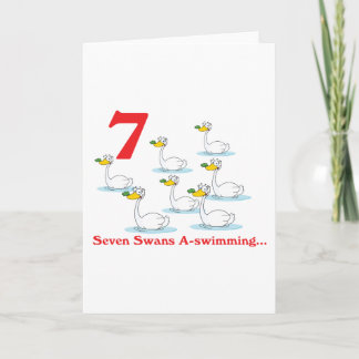 Cartão De Festividades 12 days seven swans a-swimming