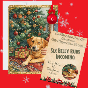 Cartão De Festividades 12 Dias De Natal Canino Dia 6
