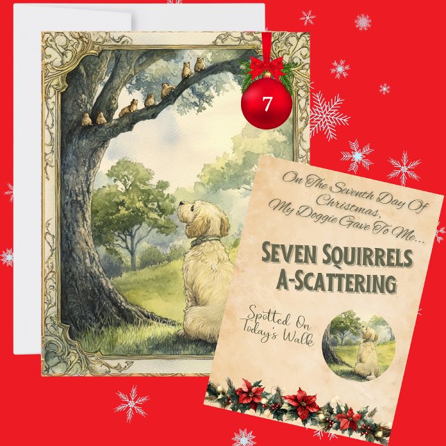 Cartão De Festividades 12 Dias De Natal Do Cãozinho 7 (Criador carregado)