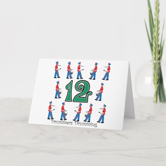 Cartão De Festividades 12 Drummers Bebendo (Frente)