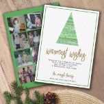 Cartão De Festividades 12 Photo - Warmest Wishes Christmas Tree Ornaments<br><div class="desc">FRONT DESIGN: A modern, minimal Christmas Tree with a Watercolor background and ornaments. The greeting - Warmest Wishes - can be changed. A message area is also included with an area to add a family signature and individual names. The background color is white. -------- BACK DESIGN: Use 12 square photos...</div>