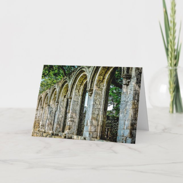 Cartão De Festividades 12th Century Abbey Wall (Frente)