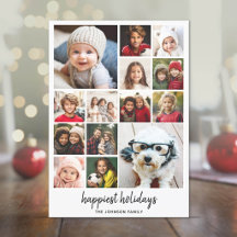 14 Foto Colagem de Natal Minimalista preto Feliz