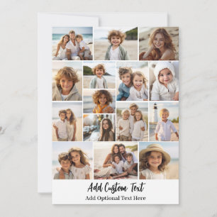 Cartão De Festividades 15 Colagem de Fotos - Texto Personalizado - Preto