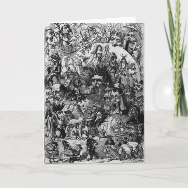 Cartão De Festividades 1861: 'What I Saw in the Fire'. Fairies (Frente)