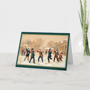 Cartão De Festividades 19º C. Luta com a bola de neve