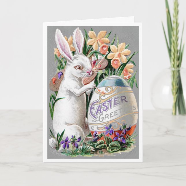 CARTÃO DE FESTIVIDADES 1909! "SPRING LIGHT" FRENCH BUNNY EASTER GREETING (Frente)