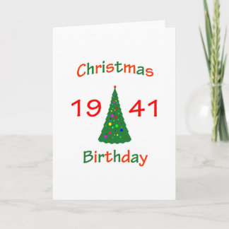 Cartão De Festividades 1941 Christmas Birthday