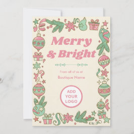 Cartão De Festividades 1950s Pastel Christmas | Boutique Bulk Greetings
