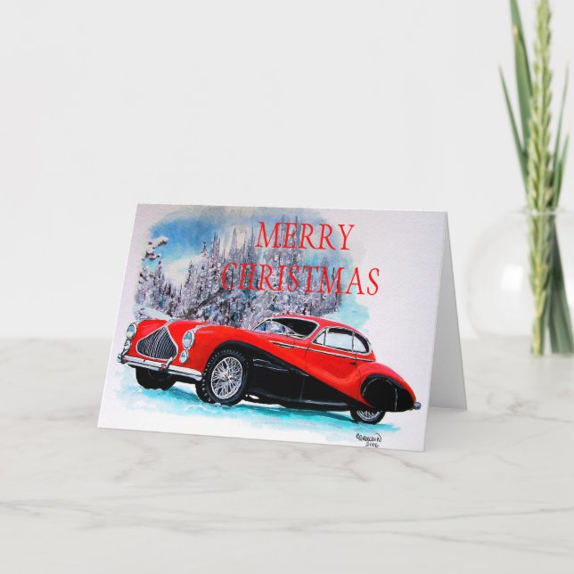 Cartão De Festividades 1951 Talbot-Lago T26 GS Coupe CHRISTMAS CARD (Frente)