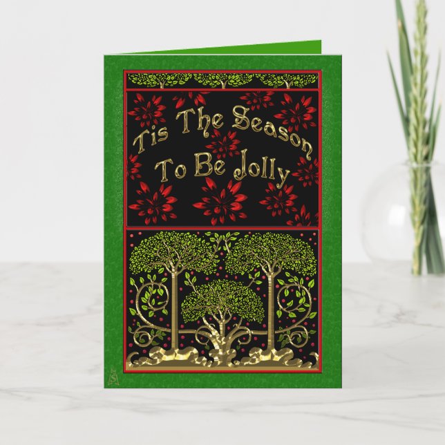 Cartão De Festividades 19th Century Naturalist Inspired Christmas (Frente)