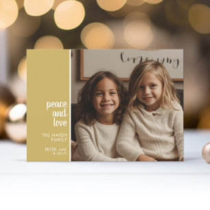Cartão De Festividades 1 Colagem fotográfica Mínimo de ouro de Natal amor