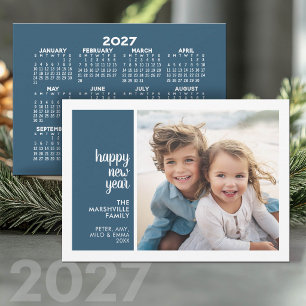 Cartão De Festividades 1 Foto Calendário Minimal Ano Novo - 2027