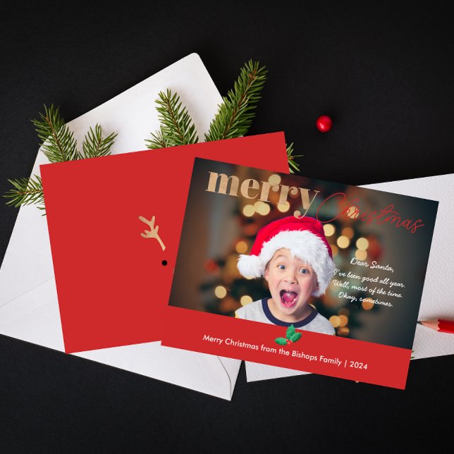 Cartão De Festividades 1 Foto Moderna Feliz Natal Caros Papais noeis Todo (Criador carregado)