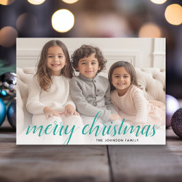 Cartão De Festividades 1 Foto Roteiro Feliz Natal Damasco Verde