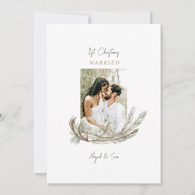 Cartão De Festividades 1rua de Natal casado com dois pinheiro fotográfico (Frente)