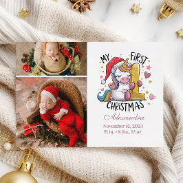 Cartão De Festividades 1rua Natal 2 Foto Rosa Dourado Unicórnio