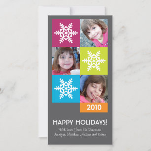 Cartão De Festividades 2010 Merry & Bright Snowflakes Holiday Photo Card
