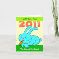 2011 Ano De Rabbit Card Rabbit Coelho Comer Cenour